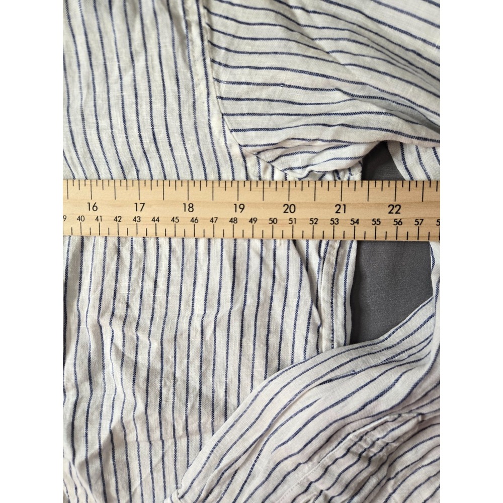 Muji Striped Shirt Women Linen Preppy Cottage Quiet Luxury Minimalist - Picture 13 of 16